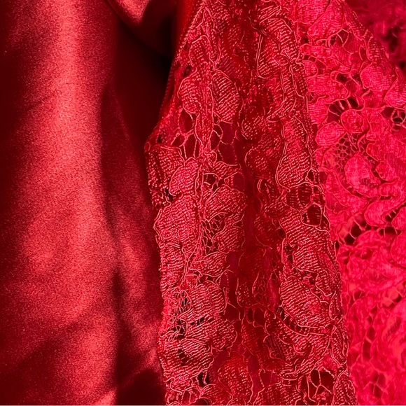 DOLCE & GABBANA RICH RED LACE MIDI FIT & FLAIR DRESS AND FULL SLIP LINER IN SILK - Picture 8 of 16